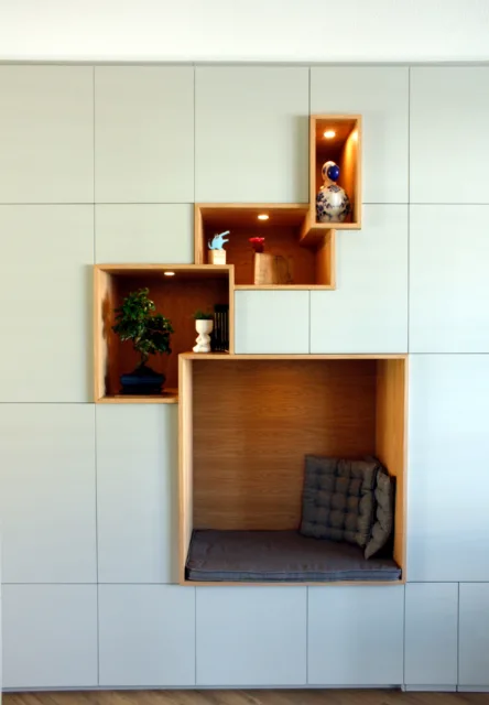 closeup toonvakken van voren