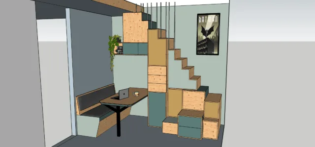 ontwerp van trapkast naar vide