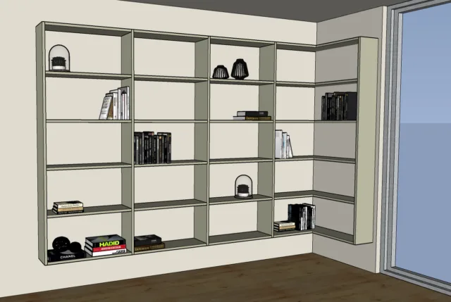 woonkamer boekenkast ontwerp