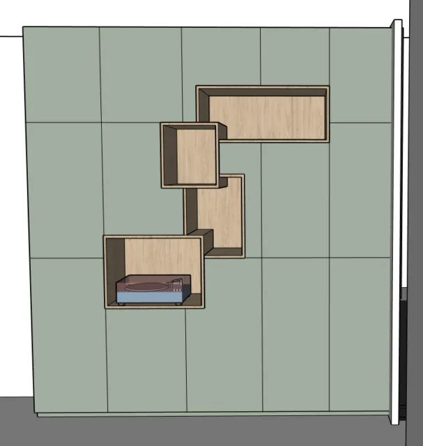 ontwerp buitenkant kast in uitbouw