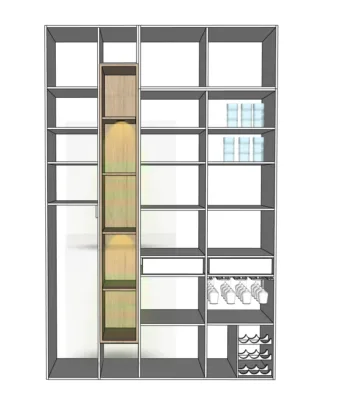 binnenkant ontwerp eetkamerkast