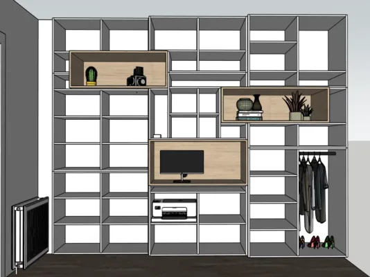 binnenkant ontwerp werkkamerkast